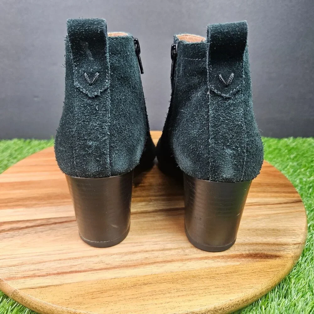 Vionic Paloma Wedge Ankle Boots Black Suede Leather Weather Resistant Size 8